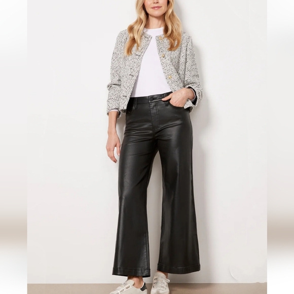 Kut from the Kloth Pants - Kut from the Kloth Meg Coated Wide Leg Faux Leather Black Pants